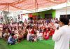 NPP leader Harsh Dev addressing public meeting in Majalta area of Udhampur.