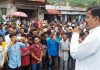 NPP leader Harsh Dev Singh addressing villagers at Ramnagar on Saturday.