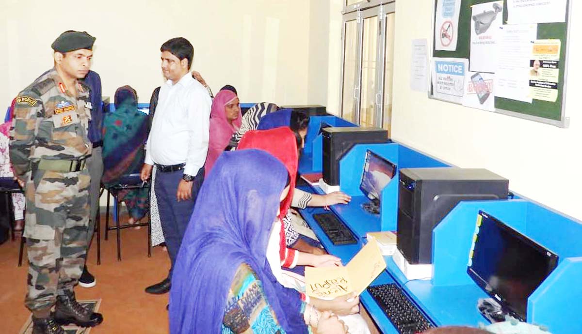 Army conducting computer coaching classes for girl students in ITI Mendhar.