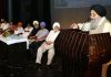 A speaker addressing a seminar on Baba Banda Singh Bahadur at Abhinav Theatre in Jammu.