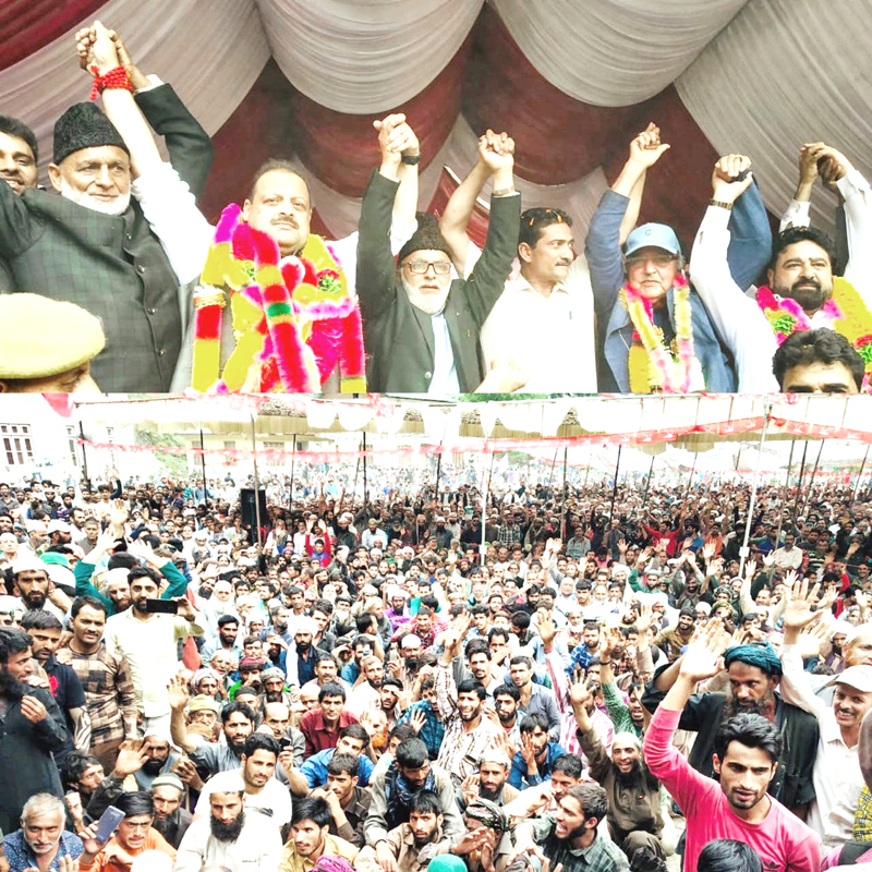 Senior NC leaders at a public rally at Chatroo on Monday.