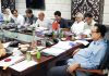 Principal Secretary Industries Navin Chaudhary chairing a meeting on Monday.