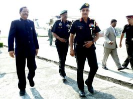 Minister of State for Defence Shripad Naik at 401 Cantonment on Saturday.
