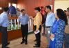 Deputy Commissioner Kathua, Om Parkash Bhagat during inspection of Government office on Saturday.