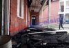Govt Middle School set ablaze at Watoo, Kulgam. -Excelsior/Sajad Dar