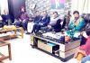 Ex-MP Ch Lal Singh addressing meeting of DSSP executive body in Jammu on Thursday.