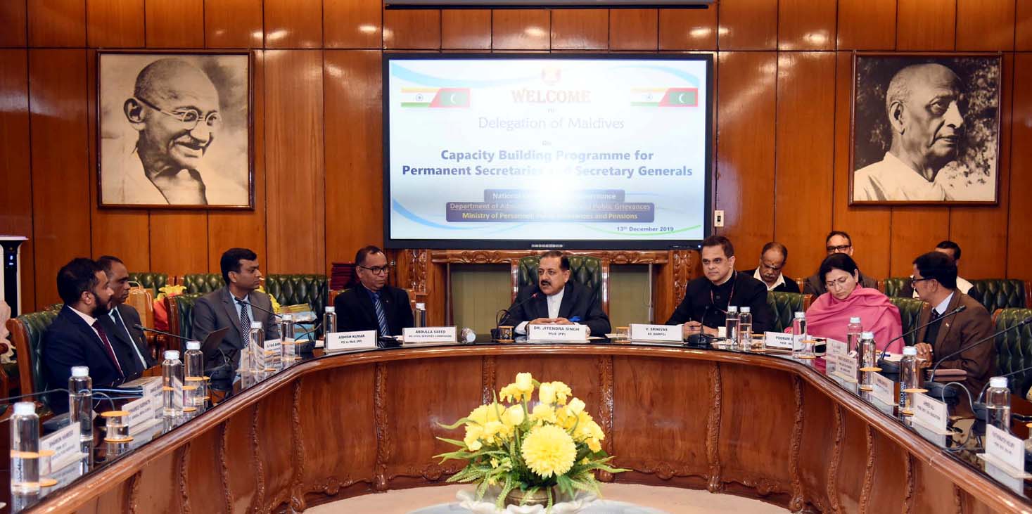 Union Minister Dr Jitendra Singh addressing the valedictory session of Capacity Building programme for officers from Maldives Civil Services, at New Delhi.