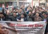 VDC members staging protest near Press Club in Jammu on Thursday. — Excelsior/ Rakesh