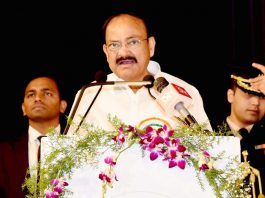 The Vice President, M. Venkaiah Naidu addressing the gathering at the inauguration of the Birth Centenary Celebrations of Dr. Marri Channa Reddy, in Hyderabad on Sunday.