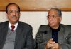 Former Ministers Dilawar Mir & G H Mir addressing a joint press conference at Jammu on Thursday. — Excelsior/Rakesh