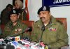 DGP Dilbag Singh addressing a press conference in Jammu on Wednesday. —Excelsior/Rakesh
