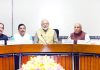 Prime Minister Narendra Modi chairing the All Party Meeting ahead of the budget session of Parliament in New Delhi on Thursday.(UNI)