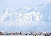 Snow clad mountains at Dal lake in Srinagar. -Excelsior/Shakeel