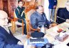 Lieutenant Governor Girish Chandra Murmu chairing a meeting of DMs in Srinagar on Friday.