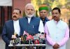PM Narendra Modi addressing the media, soon after his arrival at Parliament House, before the start of the Budget session on Friday.
