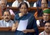 Finance Minister Nirmala Sitharaman replying to J&K budget debate in Lok Sabha on Wednesday.