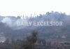 A mortar explodes in KG sector of Poonch on Friday. -Excelsior/Rahi Kapoor