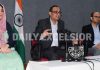 Govt spokesman Rohit Kansal addressing a press conference in Jammu on Friday.