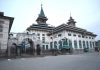Deserted view of Dastageer sahab shrine in Srinagar on Friday. -Excelsior/Shakeel