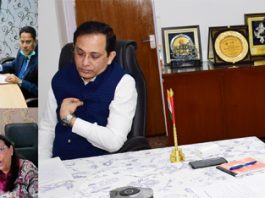 Lt Governor interacting with Vice Chancellors of Universities of J&K.