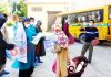covid patients being discharged from JLNM Hospital Srinagar on Friday. -Excelsior/ Shakeel