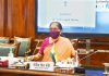 Minister for Finance and Corporate Affairs Nirmala Sitharaman chairing the 40th GST Council meeting via video conferencing in New Delhi on Friday. (UNI)