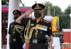 Chief of the Army Staff, General M M Naravane reviewing the passing out parade at Indian Military Academy, in Dehradun on Saturday. (UNI)