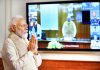 Prime Minister, Narendra Modi paying tributes to the martyrs during the Virtual Conference with the Chief Ministers in New Delhi on Wednesday.