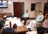 MP, Jugal Kishore Sharma during a meeting with CE, BRO YK Ahuja on Thursday.