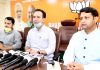 BJP leaders at a press conference at Jammu on Sunday. -Excelsior/Rakesh