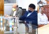 Union Minister Jal Shakti Gajendra Singh and Lt Governor Girist Chandra Murmu reviewing implementation of Jal Jeevan Mission in J&K through video conference.