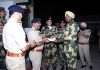 DGP Dilbag Singh rewarding the BSF officer who shot down Pak Hexacopter along International Border in Hiranagar sector.