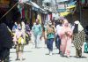 People visiting a market which repoened in Srinagar on Monday. -Excelsior/Shakeel
