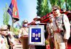 UT Ladakh LG R K Mathur unveiling epaulettes on Tuesday. -Excelsior/ Morup Stanzin