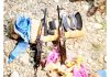 Arms and ammunition recovered at Sohal Khud in Akhnoor on Tuesday.