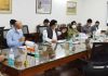 Lieutenant Governor Manoj Sinha reviewing functioning of Industries & Commerce Department in Srinagar on Thursday.