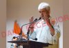 Lieutenant Governor Manoj Sinha addressing a press conference in Srinagar on Monday. —Excelsior/Shakeel