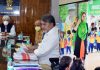 Lt Governor Manoj Sinha addressing members of teaching community through online mode on Teachers' Day at Srinagar.