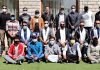 Newly elected office bearers of Leh District Cricket Association posing for group photograph. (Excelsior/Morup Stanzin)
