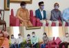 Lt Governor Manoj Sinha interacting with J&K NEET topper and other top scorers on Saturday.