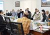 Lt Governor Manoj Sinha chairing a meeting at Srinagar.