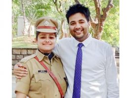 J&K IPS officer Mohita Sharma with her husband Rushal Garg.