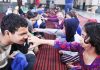 Sisters offering Tilak on the foreheads of their brothers on the occasion of Bhai Dhoj at Bal Ashram Ambphalla on Monday. -Excelsior/Rakesh