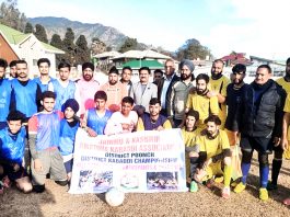 Players and dignitaries posing for a group photograph at Poonch.