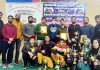 Winning players posing for a group photograph at Srinagar.