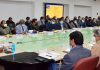 Lt Governor Manoj Sinha chairing a meeting on Wednesday.