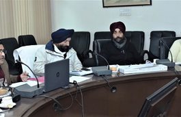 Director Agriculture Jammu Inder Jeet chairing a meeting on Monday.