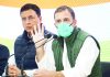 Congress leader Rahul Gandhi addressing a press conference on the ongoing farmers agitation at AICC headquarters in New Delhi on Tuesday. (UNI)