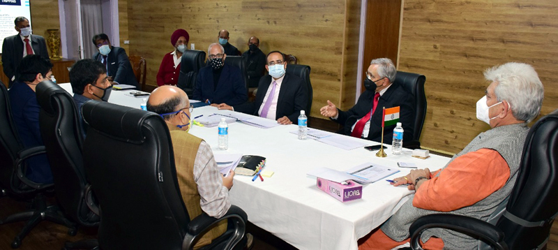 Lt Governor chairing a meeting on Wednesday.