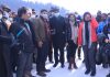 Members of Parliamentary delegation during a visit to ski resort of Gulmarg on Friday. -Excelsior/Aabid Nabi